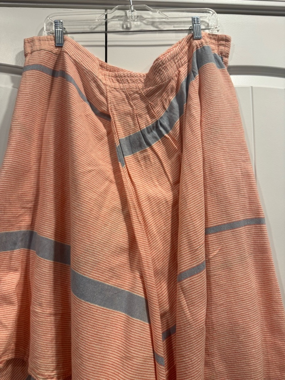Apiece Apart Peach and Gray Asymmetric High-Low 100% cotton Skirt - Picture 6 of 7